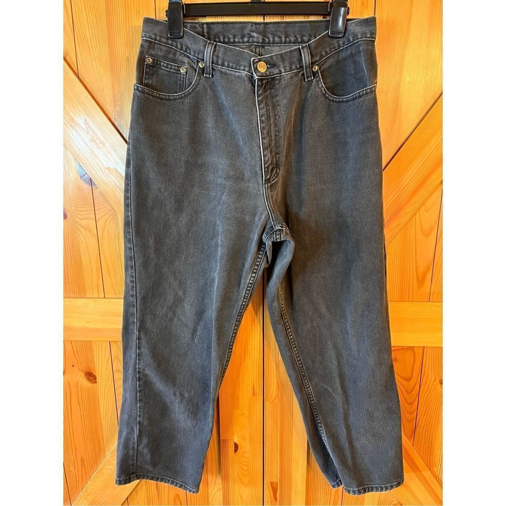 L.L. Bean Women's Relaxed Fit Jeans Black Double L Vintage Size 16P (2077)